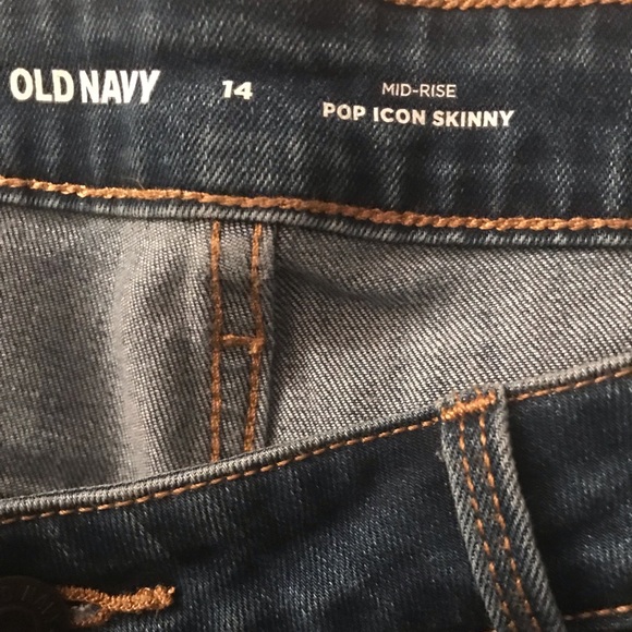 Nwt Old Navy Blue Jeans Mid Rise Pop Icon Skinny Ripped Jeans - Picture 5 of 6